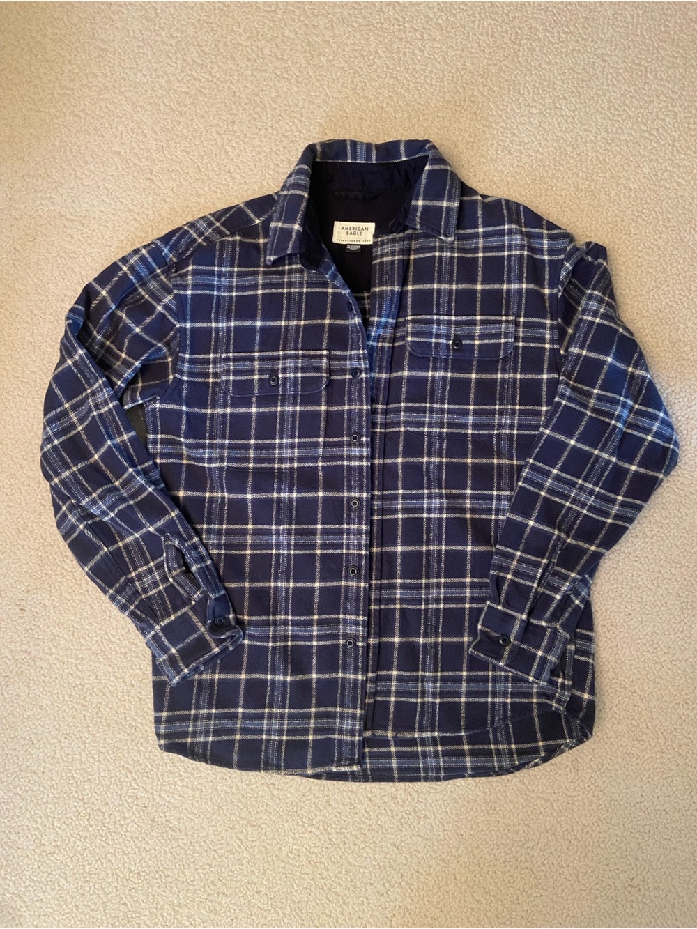 American Eagle Flannel Shirt - Blue Plaid - Men’s XS